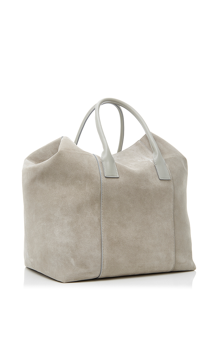 Aerin Suede Mini Weekender in Gray Lyst